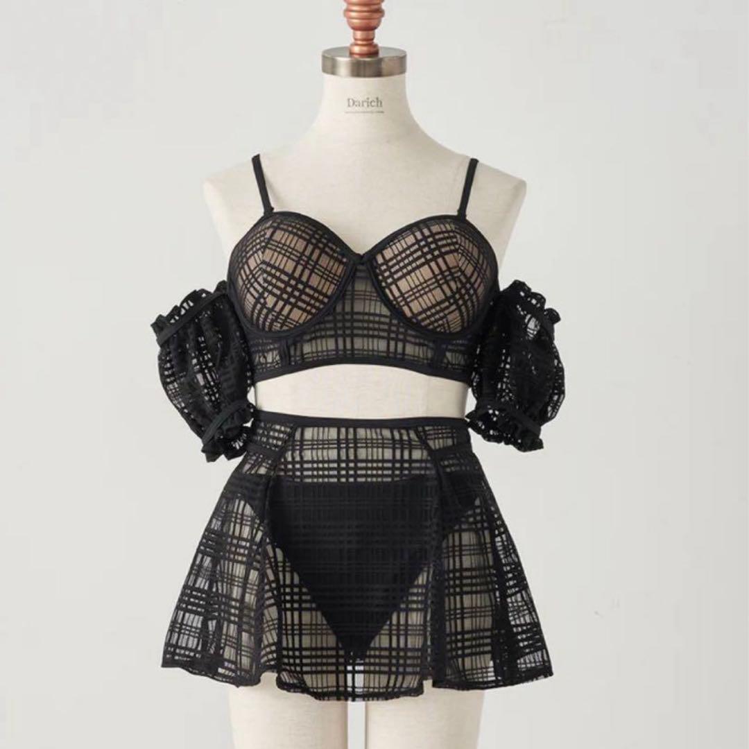 a*。様 Darich チェックレースシアービキニ