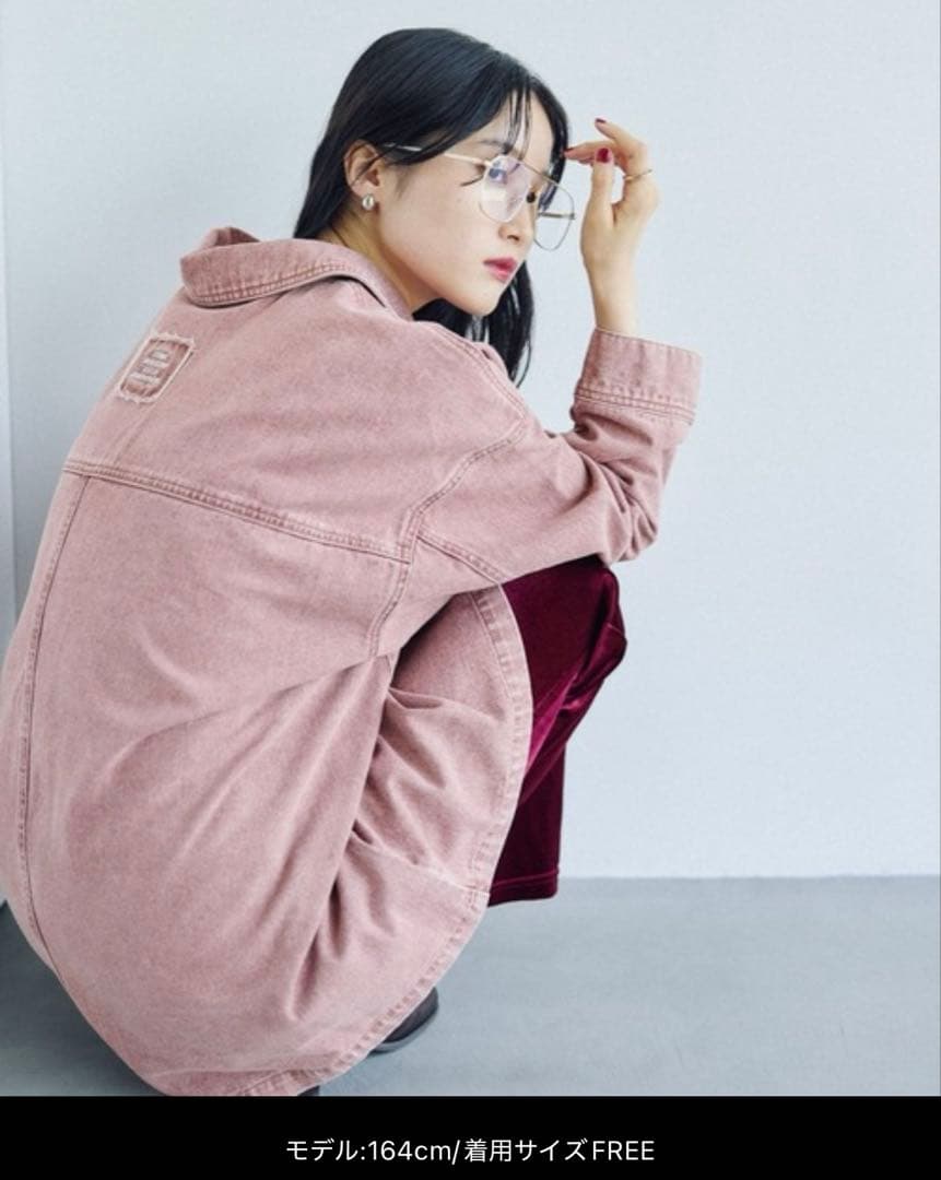 フリンジパッチ　BIGデニムシャツ　LEPSIM デニム　シャツ