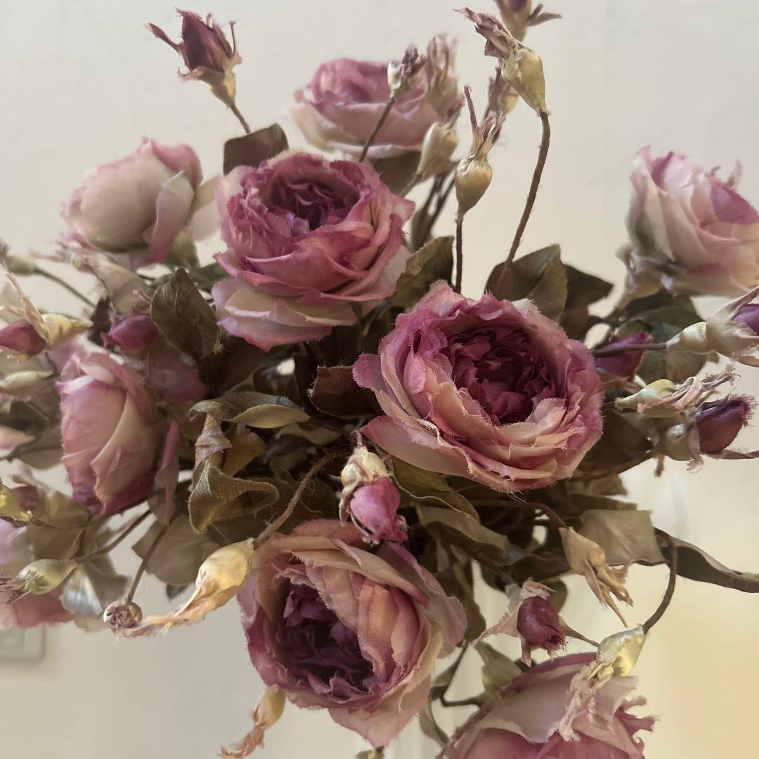 【染め花】イングリッシュローズ10本　アートフラワー　ハンドメイド