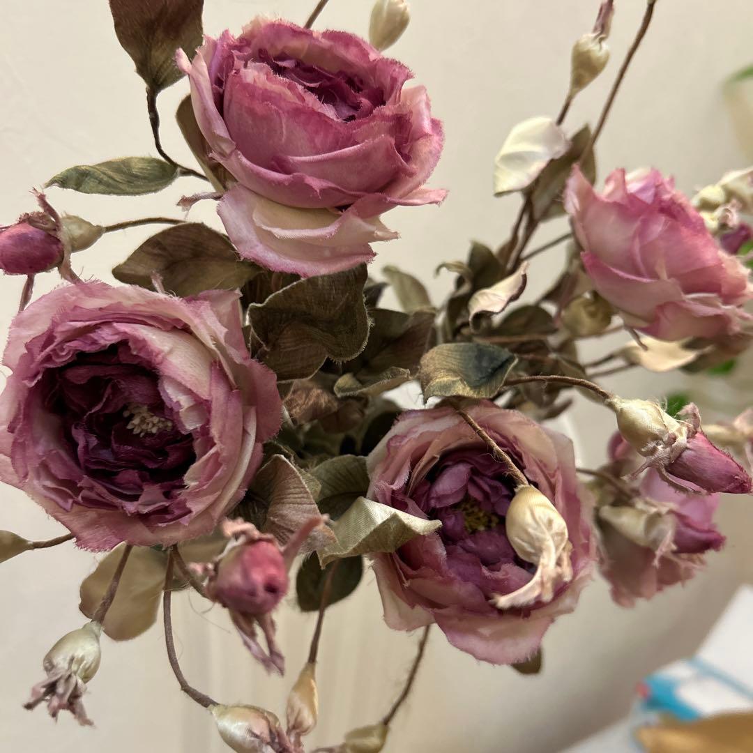 【染め花】イングリッシュローズ10本　アートフラワー　ハンドメイド