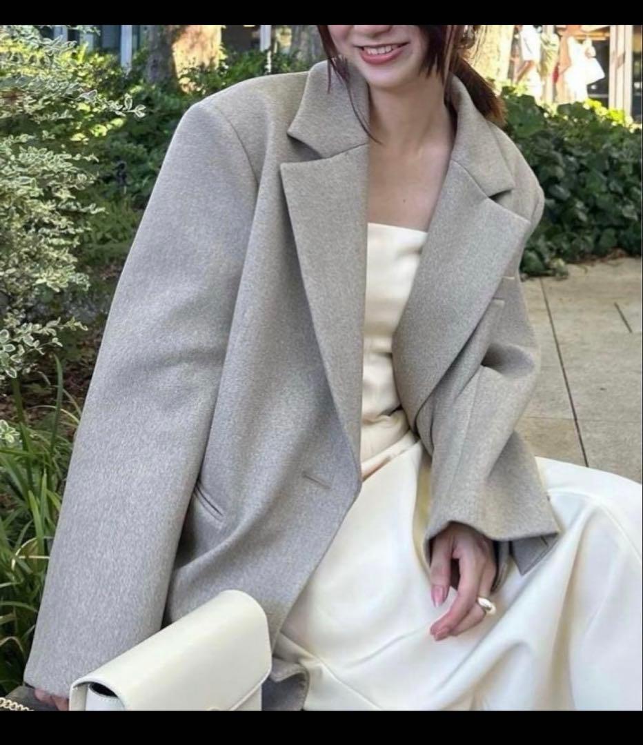 フレイアイディー　FRAY I.D ボンディングBIGジャケット ベージュ