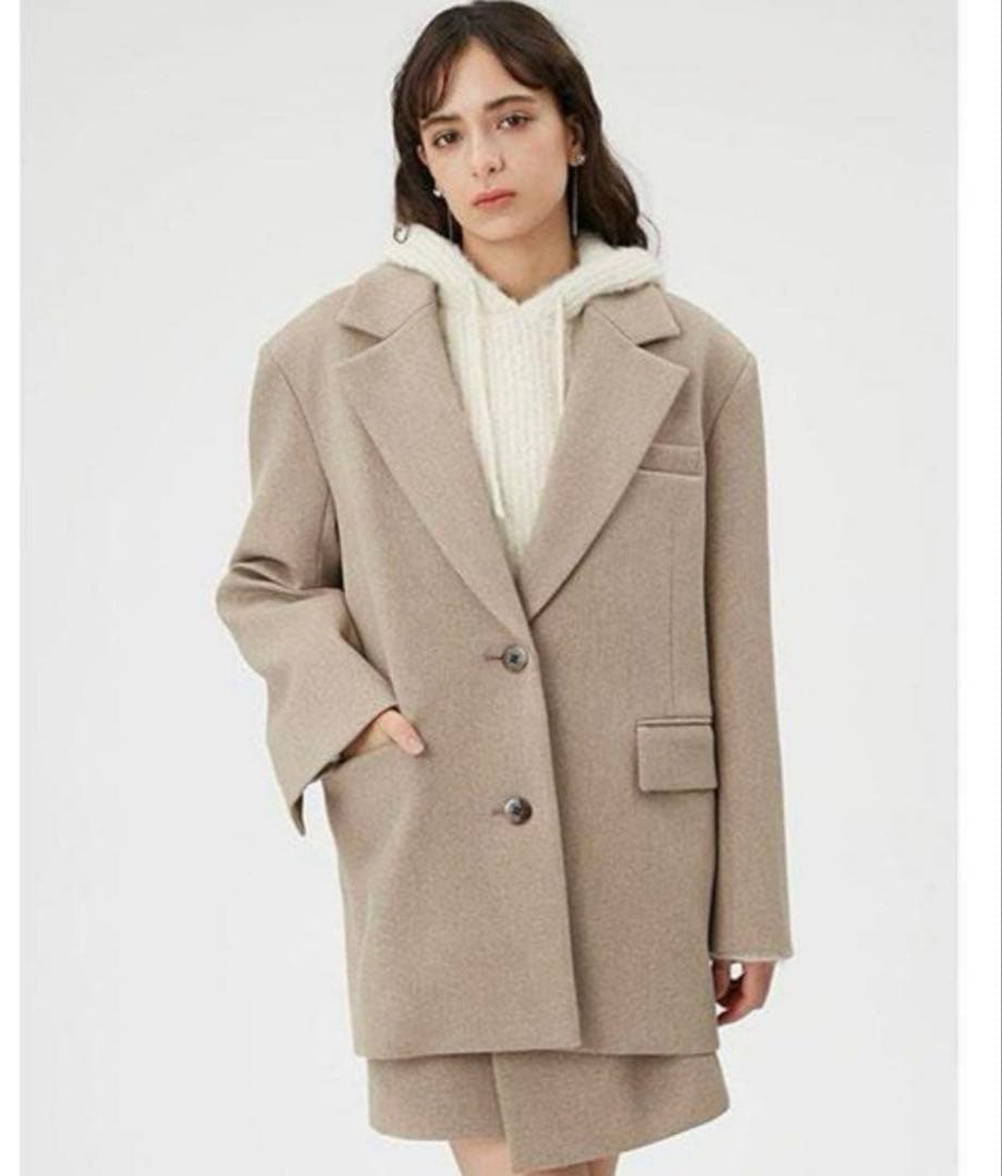 フレイアイディー　FRAY I.D ボンディングBIGジャケット ベージュ