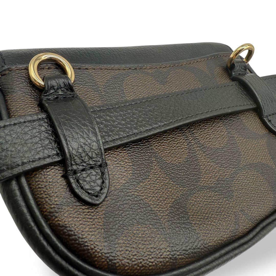 【美品】COACH コーチ ボディバッグ ジェイドミニベルト レザー PVC 黒