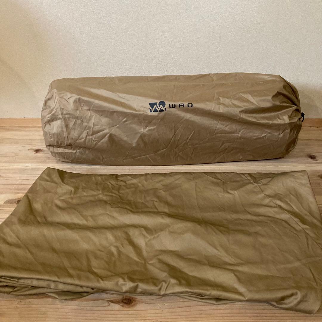 WAQ リラクシングキャンプマット 厚手 10cm タン　シングル　専用シーツ