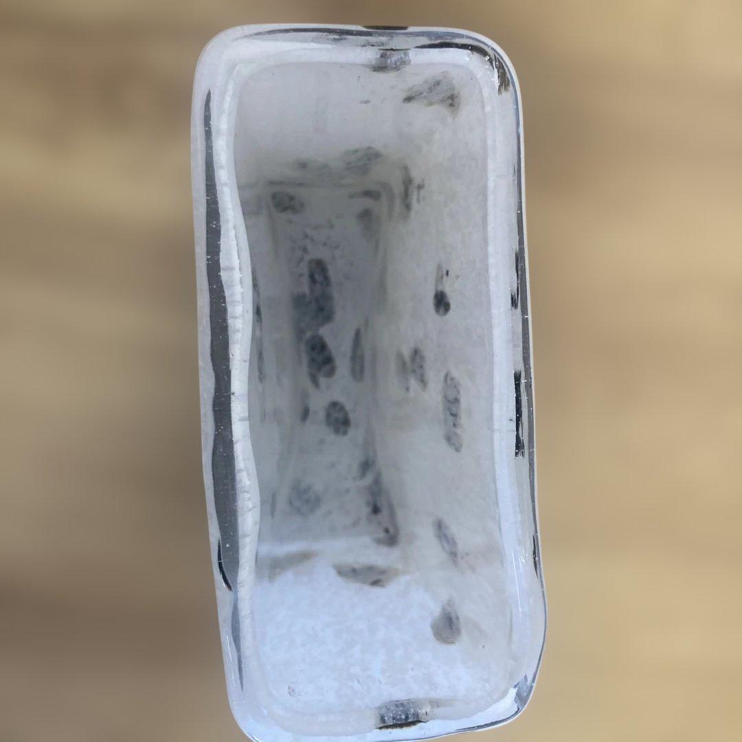 Henry Dean 花瓶 ガラス製 白地 黒斑点