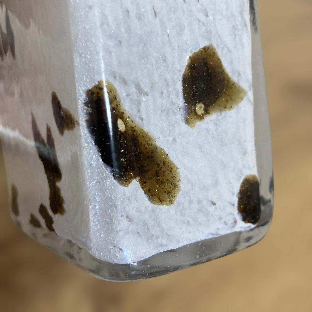 Henry Dean 花瓶 ガラス製 白地 黒斑点