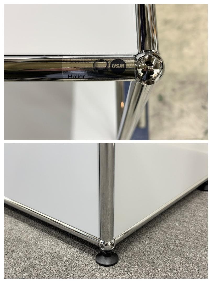 正規品!ほぼ未使用品■USMハラー■キャビネット　2列2段　ライトグレー　鍵なし