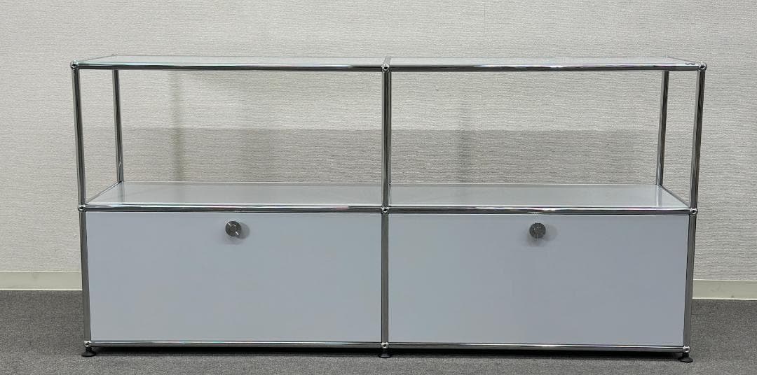 正規品!ほぼ未使用品■USMハラー■キャビネット　2列2段　ライトグレー　鍵なし