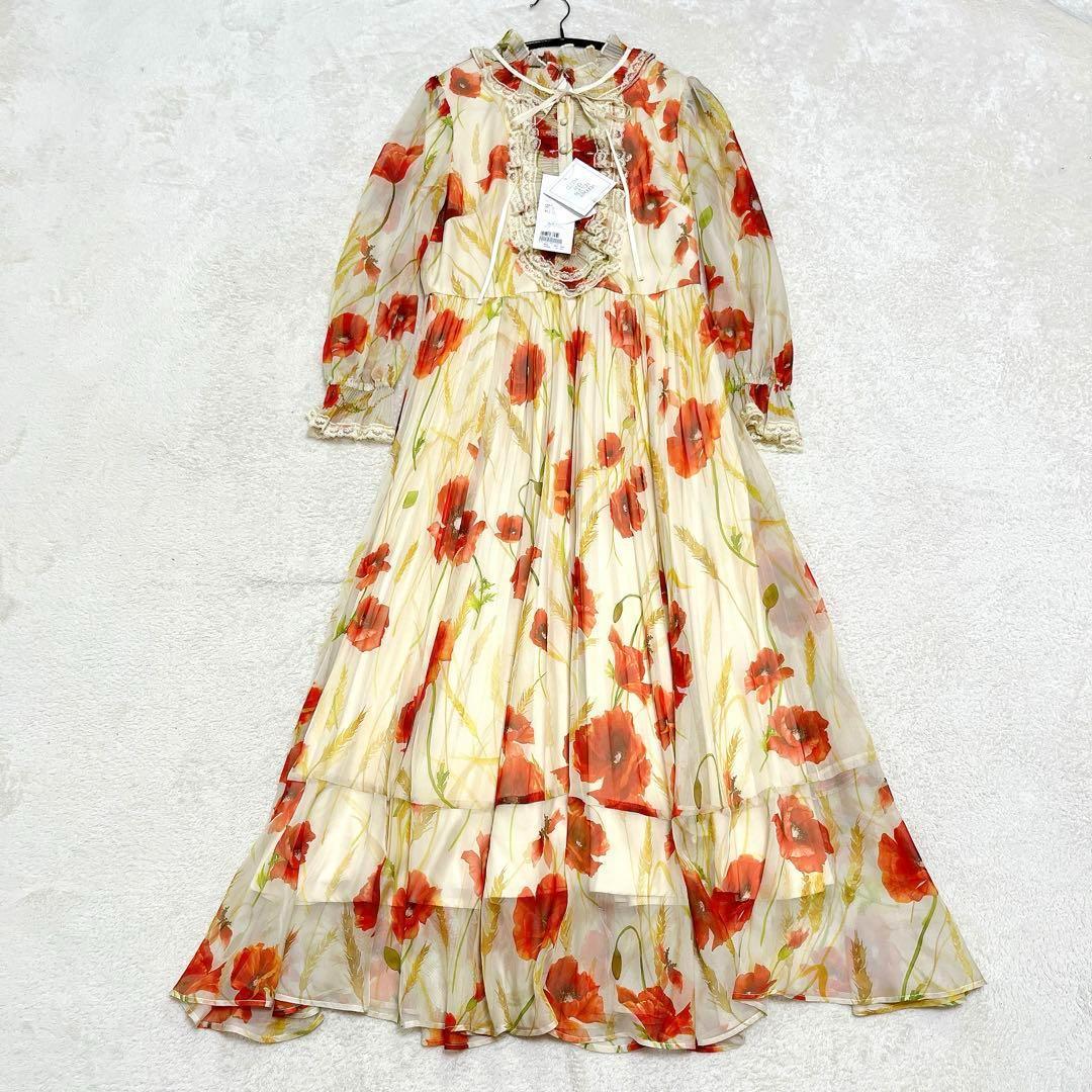 未使用　Audie a Muses フロントレースプリーツワンピース