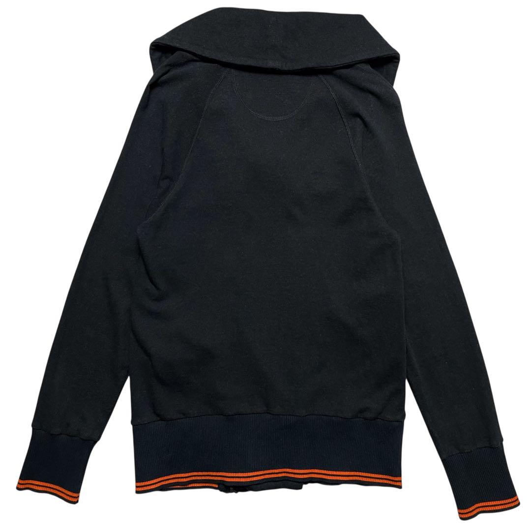 美品【ヴィヴィアンウエストウッド】オーブ刺繍 変形 フルジップパーカー ブラック