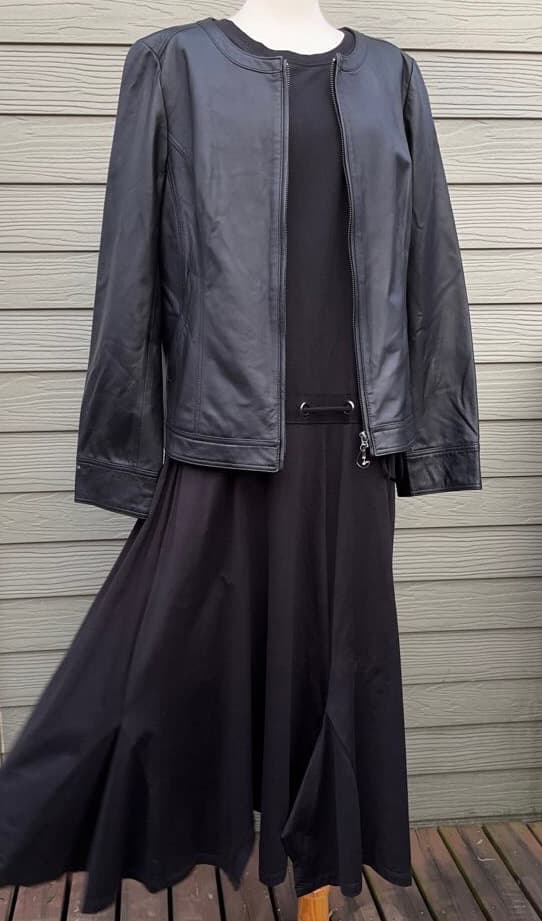 【新品】ラムレザーシングルライダースジャケット ミセスLL 13号ゆったりサイズ