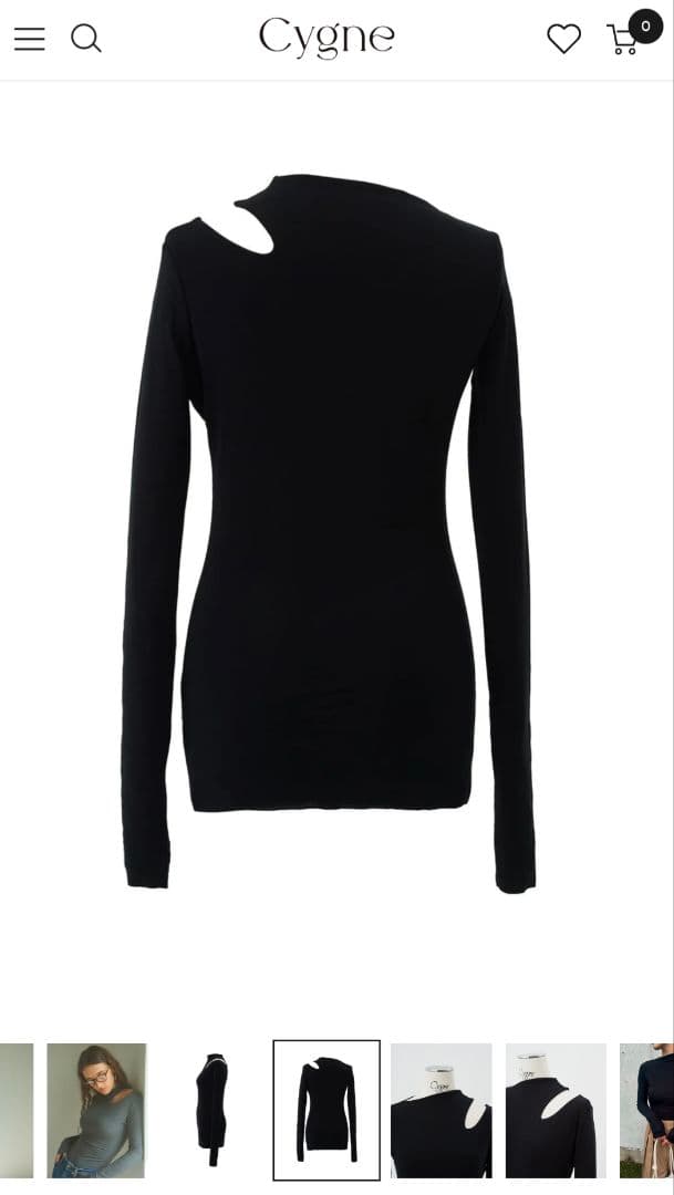 Cygne ショルダーオープンカットオフT Colas　ブラック1