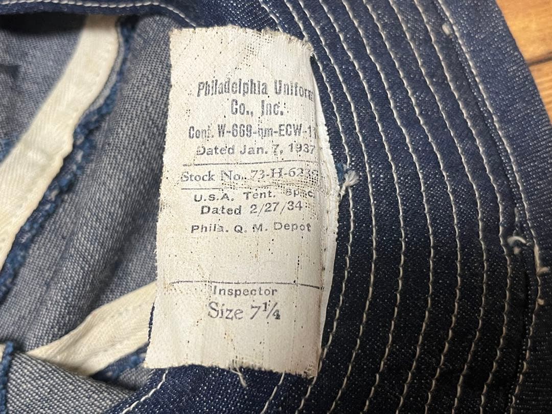 帽子 30s us army m-37 Denim Hat