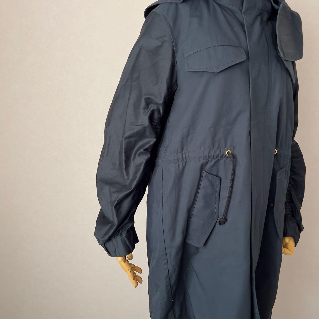 MUVEIL 花刺繍 モッズコート 金ボタン パンジー 蜂 ビジュー フード取外