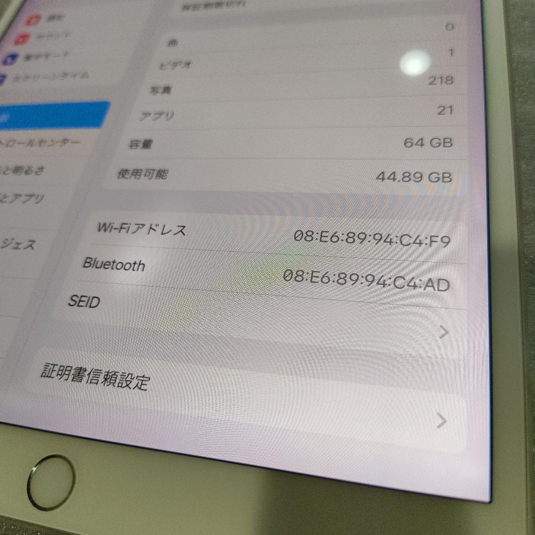 iPad Pro 10.5 64GB WiFi シルバー,バッテリ健康度81%