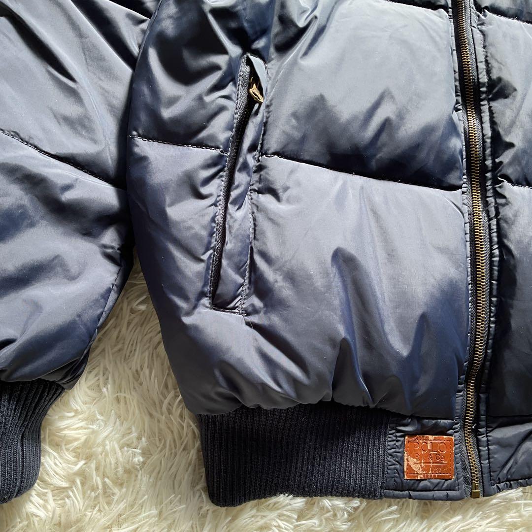 希少✨90's ポロラルフローレン　ポニー　イギリス国旗　ダウンジャケット　紺色
