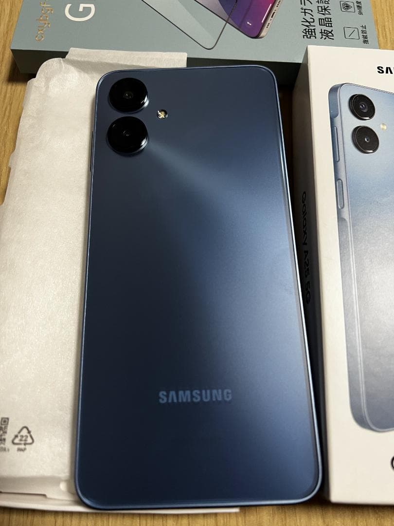 Samsung Galaxy A25 5G 本体 ブルー ケース＆液晶保護付き