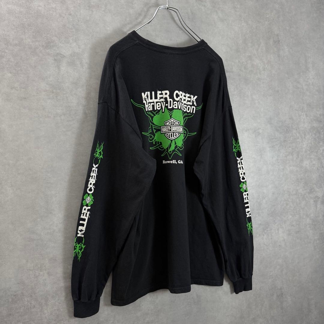 00s HARLEYハーレーダビッドソン 両面プリントロンT 袖プリント XL