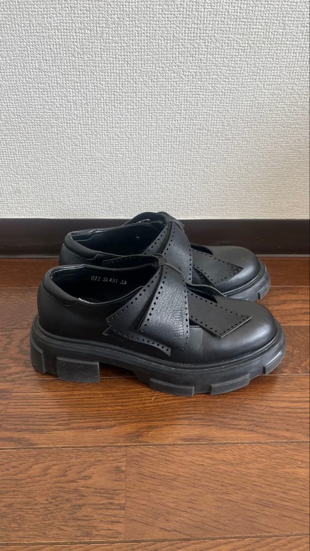 SIIILON×HARUTA ブラックリボン付き厚底シューズ
