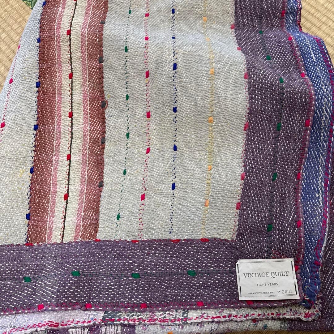 VINTAGE QUILT ヴィンテージラリーキルト　カンタキルト紫ベージュ系