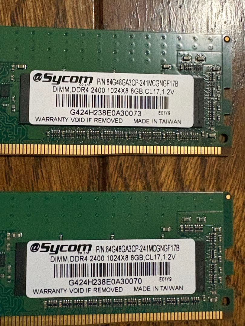 sycom製 メモリ DDR4 8GB×2
