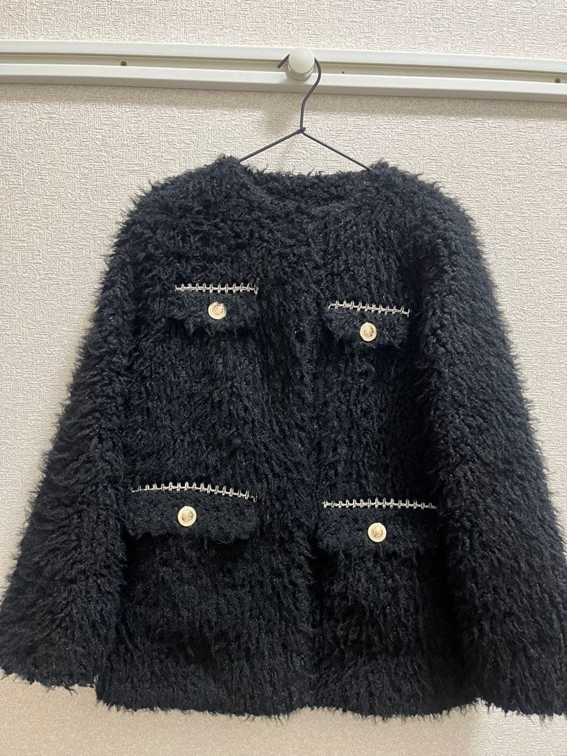 Herlipto  Faux Fur Coat Black Sサイズ