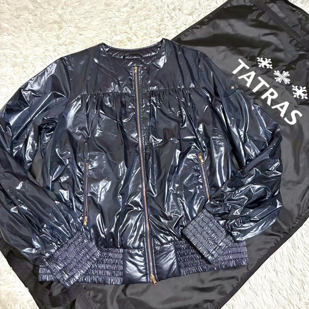 美品/専用ケース付⭐️タトラス　ノーカラーブルゾン　LERICI ダウン ネイビー