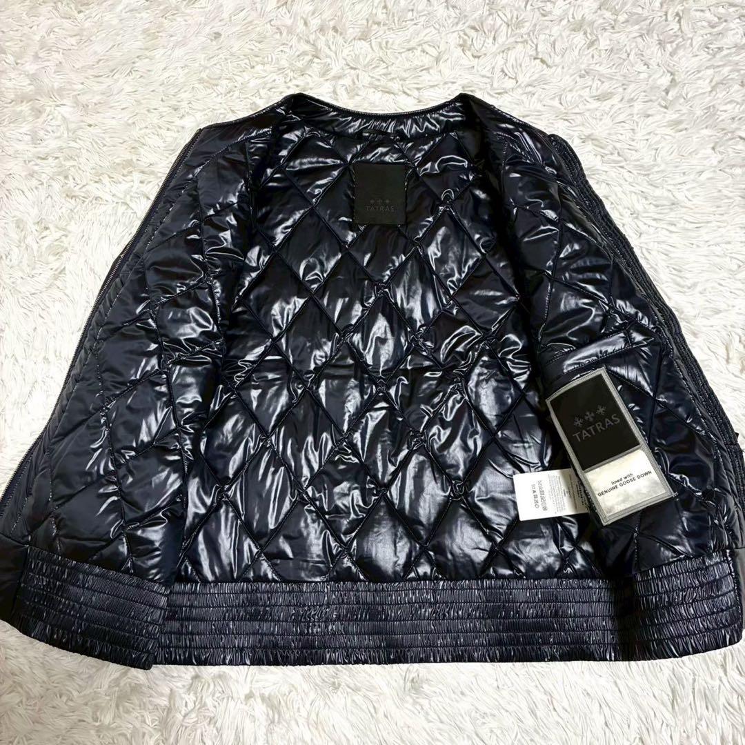 美品/専用ケース付⭐️タトラス　ノーカラーブルゾン　LERICI ダウン ネイビー