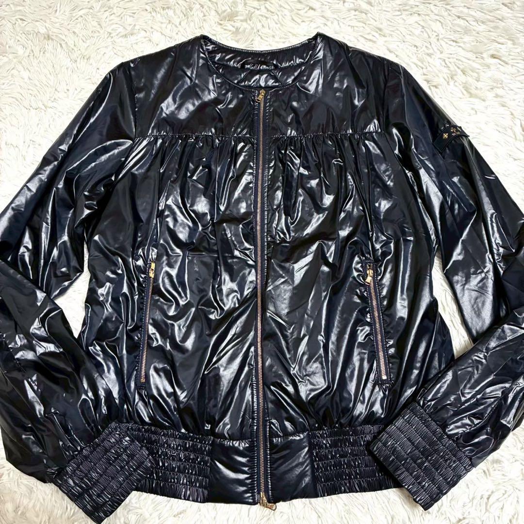 美品/専用ケース付⭐️タトラス　ノーカラーブルゾン　LERICI ダウン ネイビー