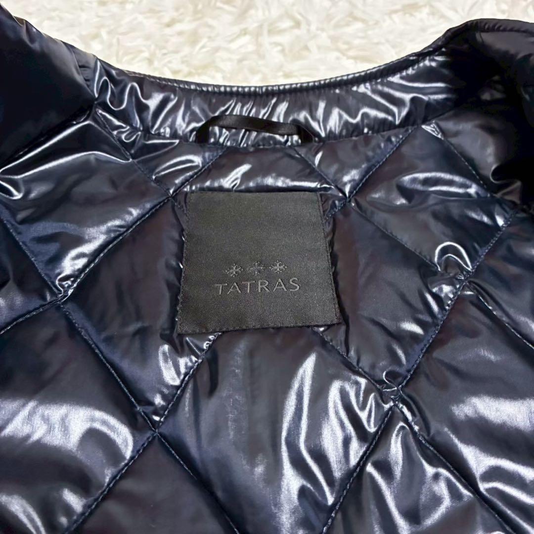 美品/専用ケース付⭐️タトラス　ノーカラーブルゾン　LERICI ダウン ネイビー