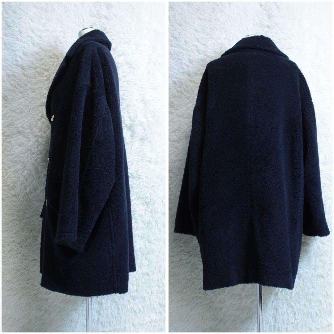 THIRD MAGAZINE サードマガジン 金ボタン付き ボアPコート 紺 M