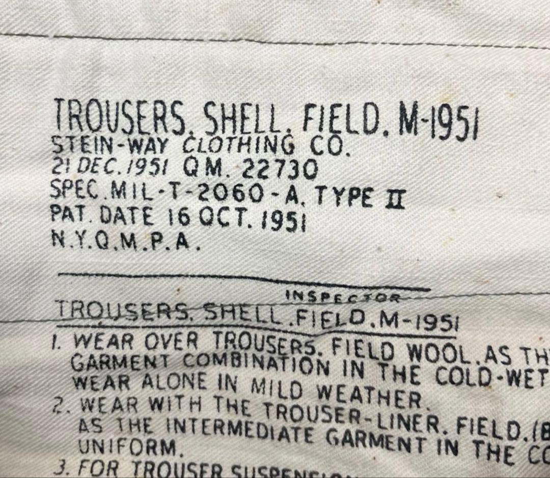50'S US ARMY \"M-51\" フィールドパンツ