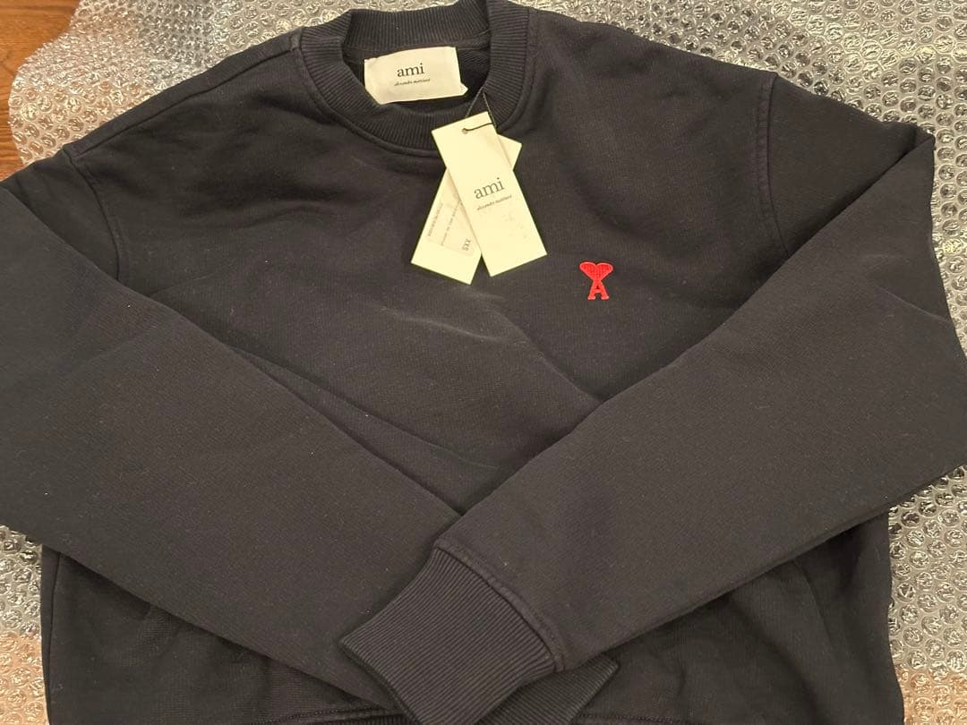 新品タグ付き ami ブラック スウェット トレーナー 長袖 XXSサイズ