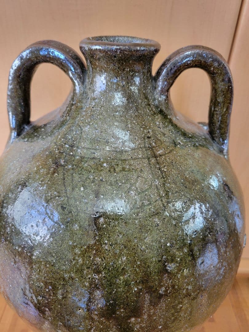 アメリカ南部のフォークアート（民芸） ガラス製の陶器壺 Pottery Jug