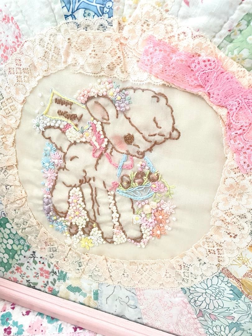 アンティークキルト＆アニマル刺繍フレーム·͜· ♡