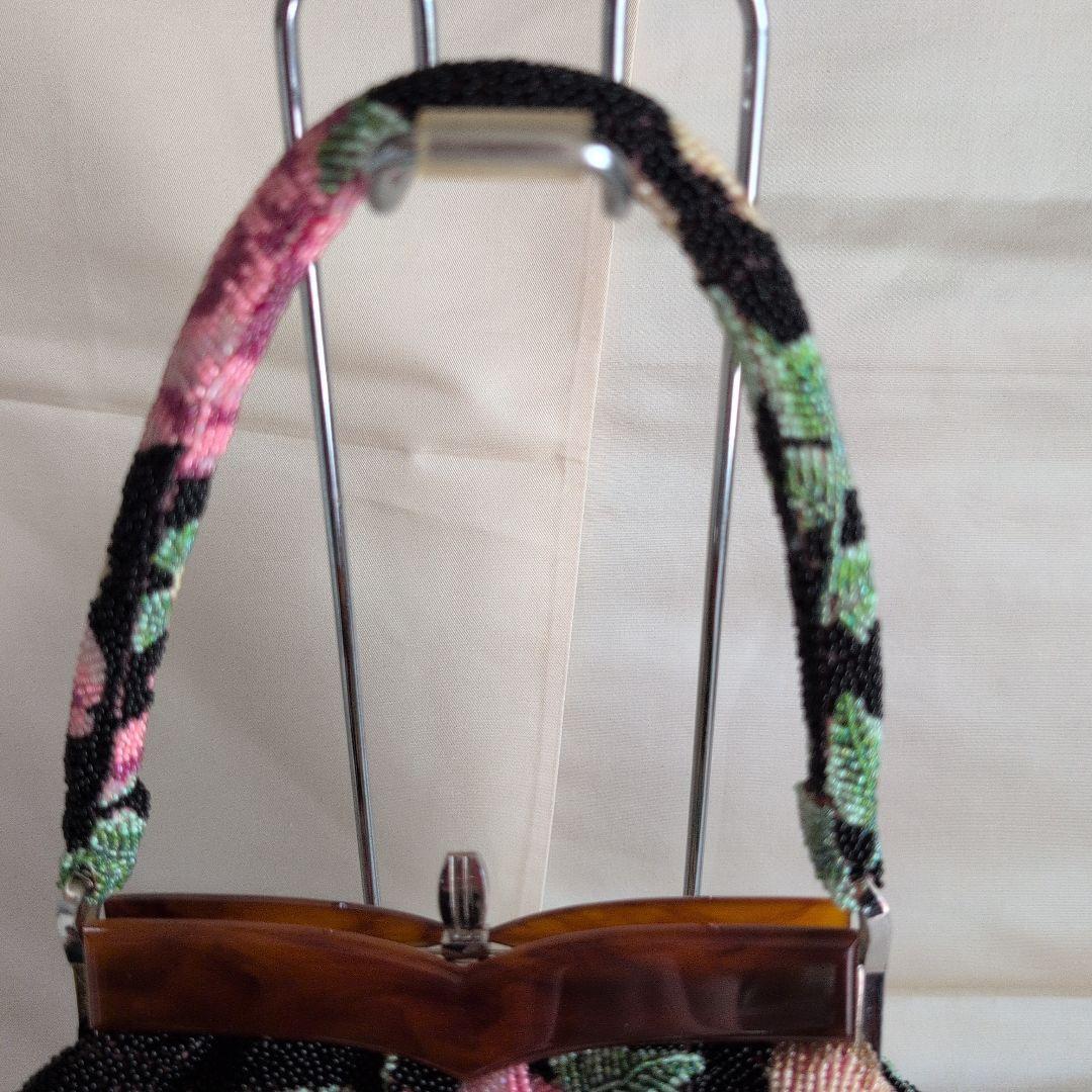 高級和装ビーズ刺繍バック 花柄　和装バック　成人式　 美品