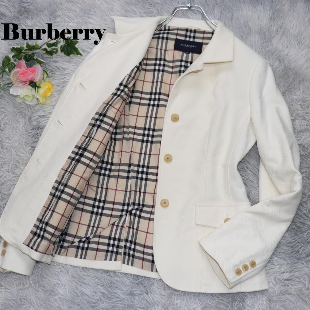 ✨BURBERRYバーバリー✨コーデュロイ　ジャケット　ノバチェック　白　４２