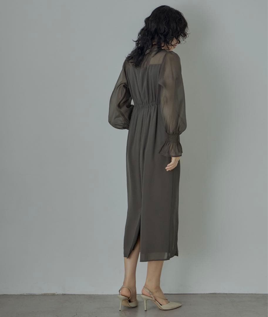 niana 二アナ　ビスチェ風　ボリュームスリーブシフォンドレス　結婚式　大きい