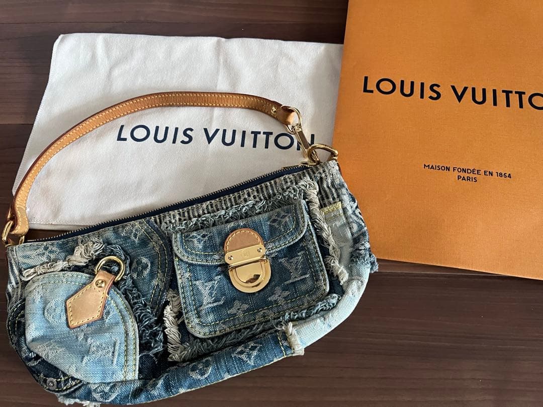 ルイヴィトン　パウチィ　デニム　バッグ