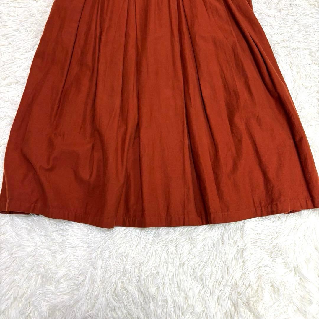 グランマママドーター タック入り フレアロングワンピース オレンジ系 S