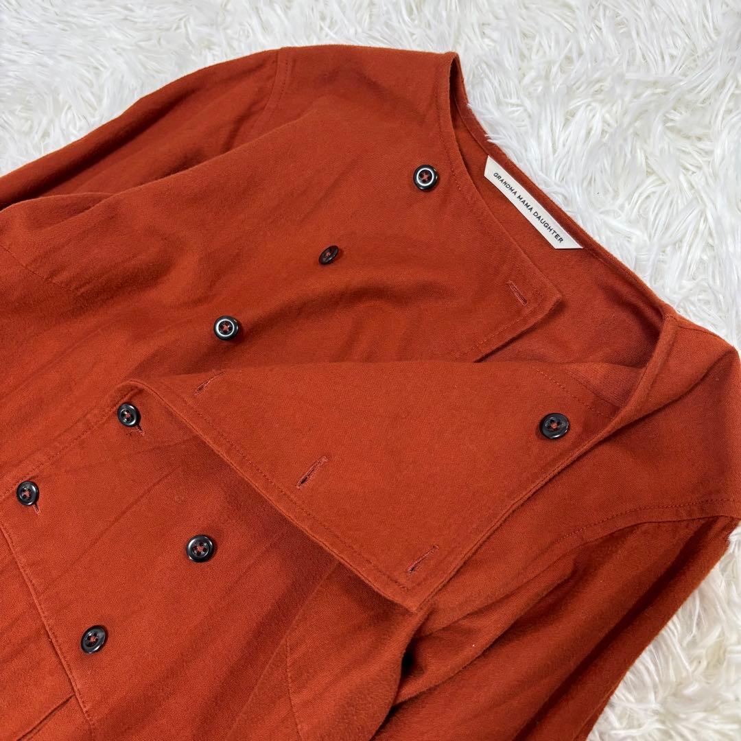 グランマママドーター タック入り フレアロングワンピース オレンジ系 S