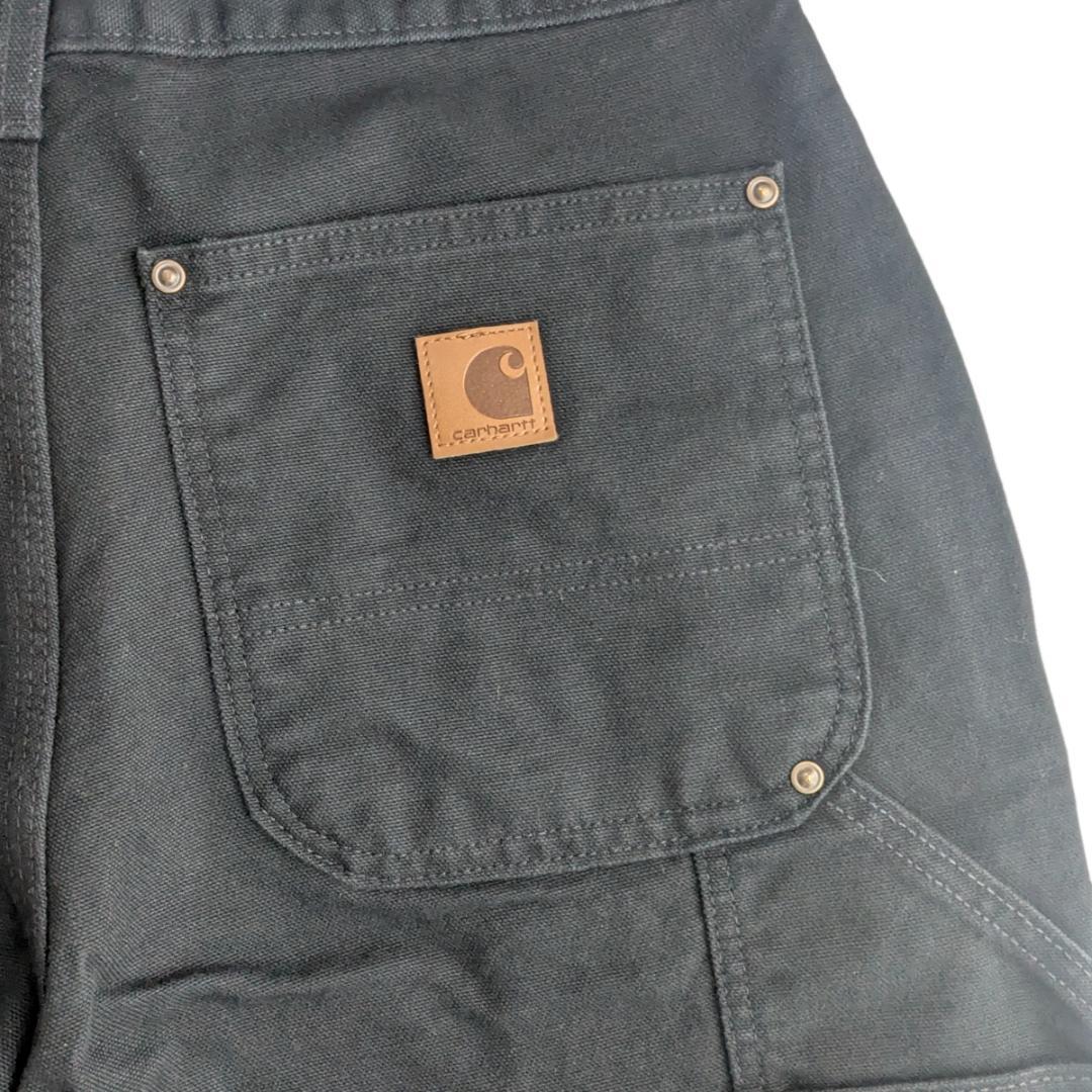 USA製 カーハート ブラック B136 W31L32 ダブルニー