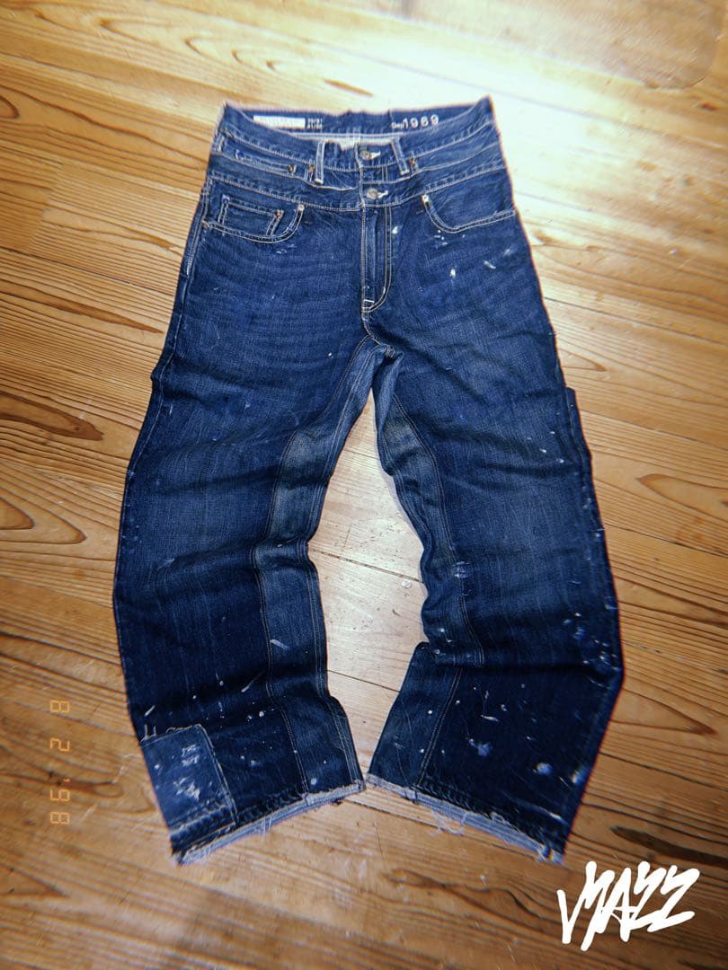 パンツ MAZZ double waist denim
