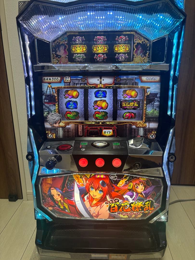 5号機　百花繚乱サムライガールズ　スロット　リールストッパー付き