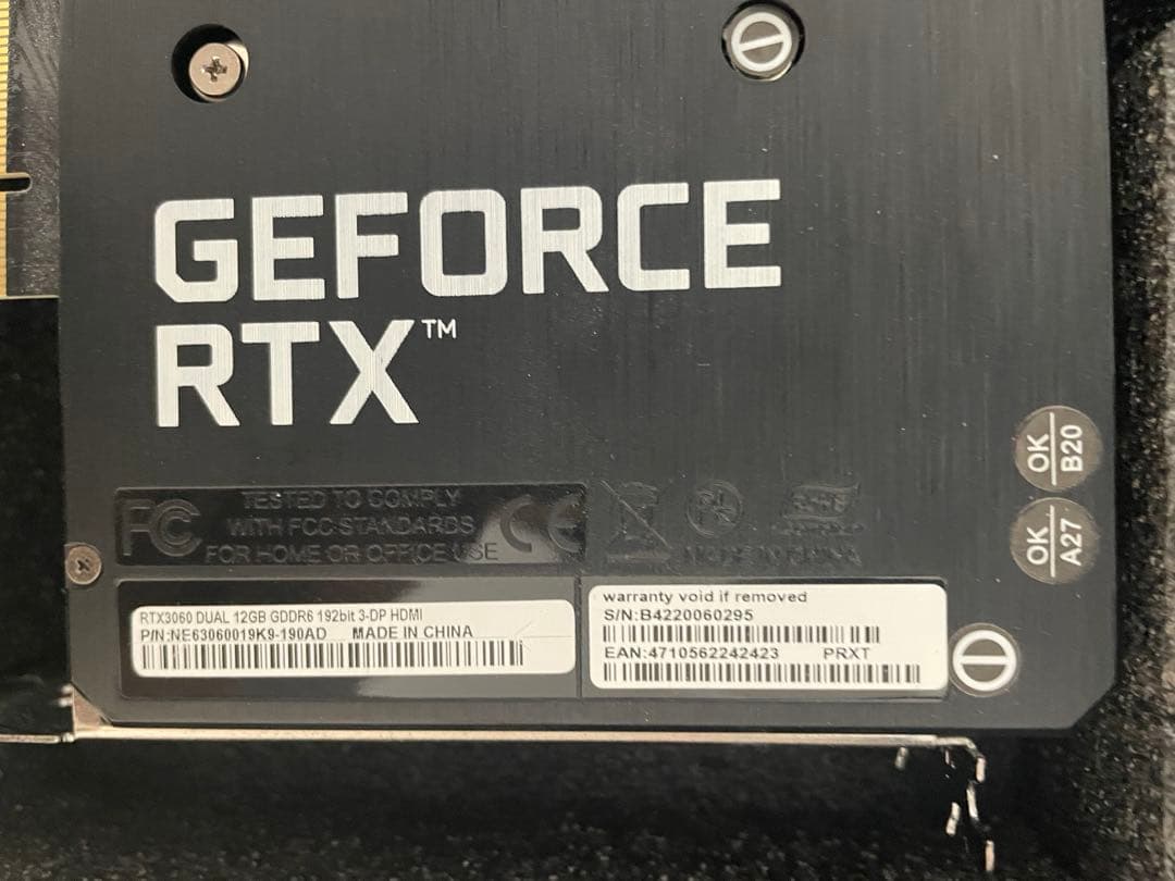 PALIT RTX3060 12gグラフィックボード
