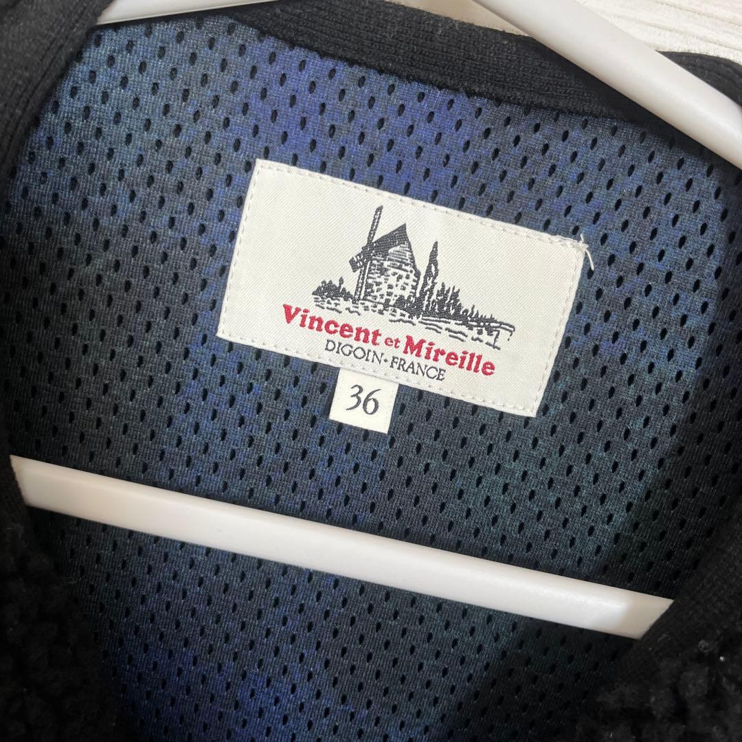 Vincent Mireie ノーカラーボアベスト