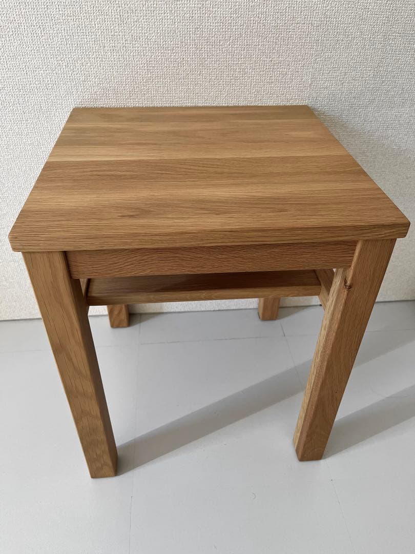 無印良品　木製サイドテーブルベンチ／板座／オーク材
