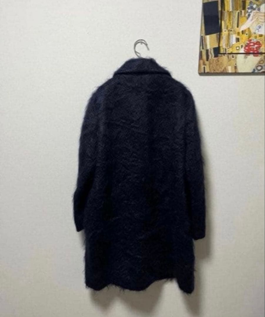 美品MORABITO モラビトネイビーシャギー コート