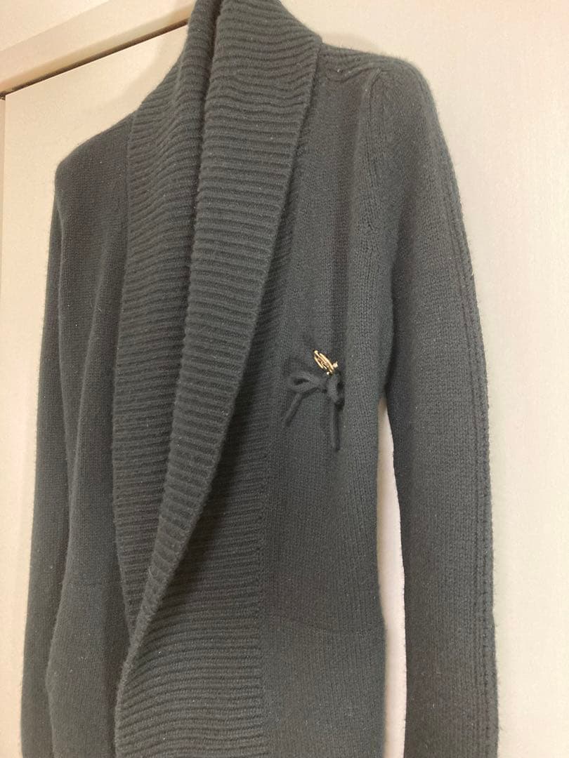 ☆GUCCI☆ ブローチ付き　ショールカラー カシミアニットカーディガン