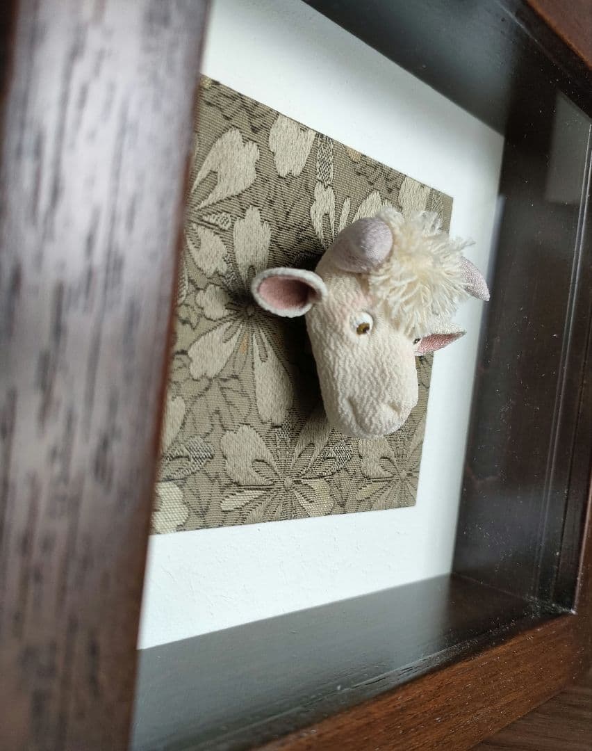 専用ページ　干支　創作人形　インテリア　正月飾り　額装　木製　丑　未　2点